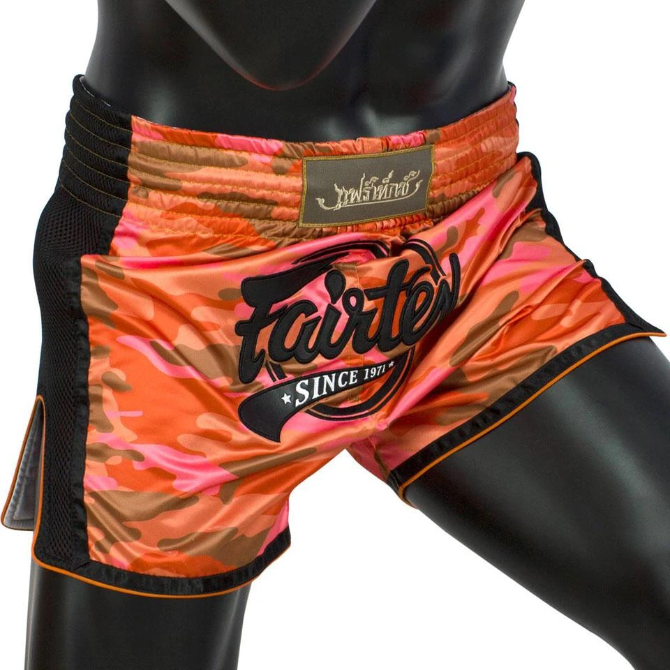 Fairtex BS1711 Slim Cut Muay Thai Shorts - Red Camo 4 Fairtex BS1711 Slim Cut Muay Thai Shorts - Red Camo - Image 2