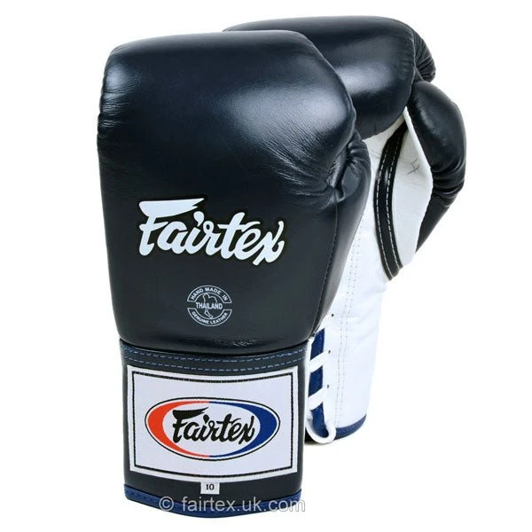 Fairtex Competition Lace Up Boxing Gloves BGL6 - Blue 2 Fairtex Competition Lace Up Boxing Gloves BGL6 - Blue