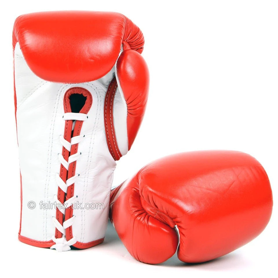 Fairtex Competition Lace Up Boxing Gloves BGL6 - Red 4 Fairtex Competition Lace Up Boxing Gloves BGL6 - Red - Image 2
