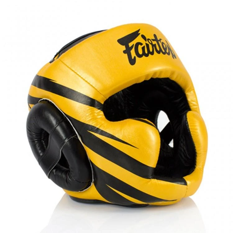 Fairtex HG16 Microfibre Headguard - Gold/Black 3 Fairtex HG16 Microfibre Headguard - Gold/Black