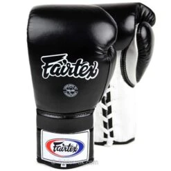 Fairtex Lace-up Sparring Gloves - Black-White