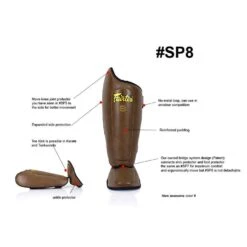 Fairtex Shin Guard SP8 Vintage Brown -BOXING GLOVES Shop fairtex shin guard sp8 vintage brown 840612
