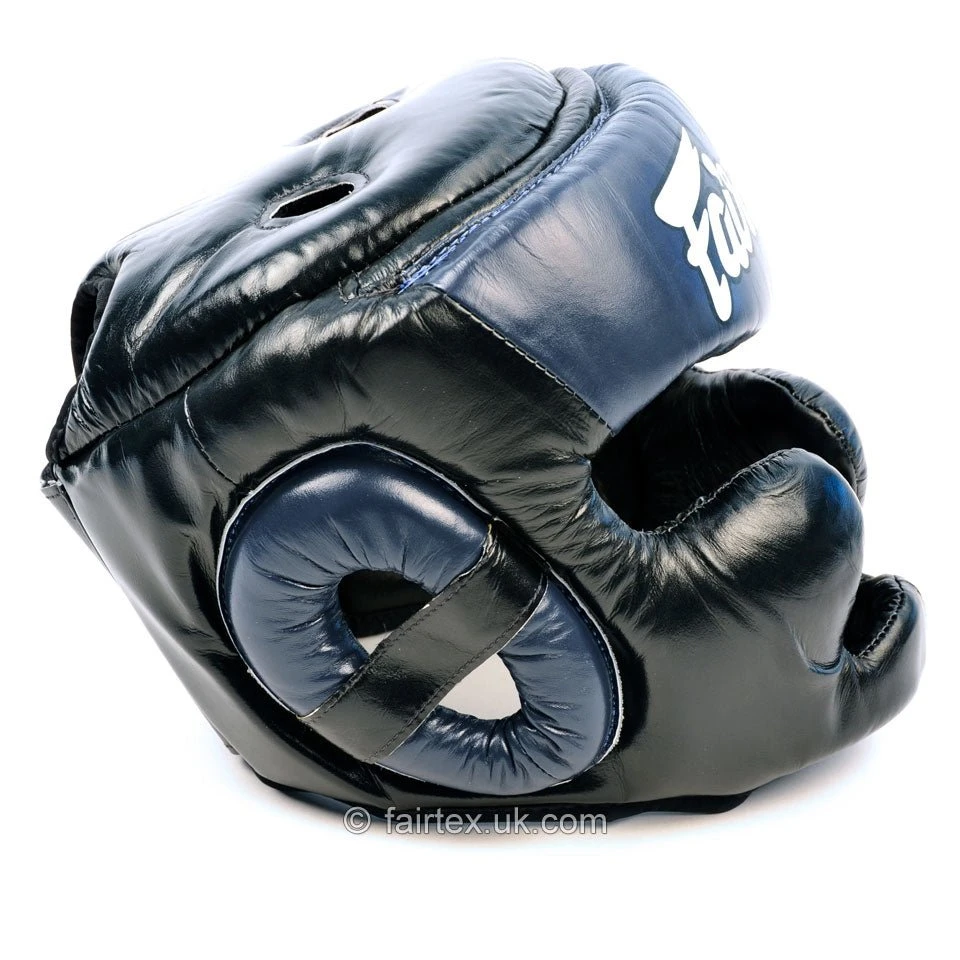 Fairtex Ultimate Full Coverage Headguard - Black And Blue 4 Fairtex Ultimate Full Coverage Headguard - Black And Blue - Image 2