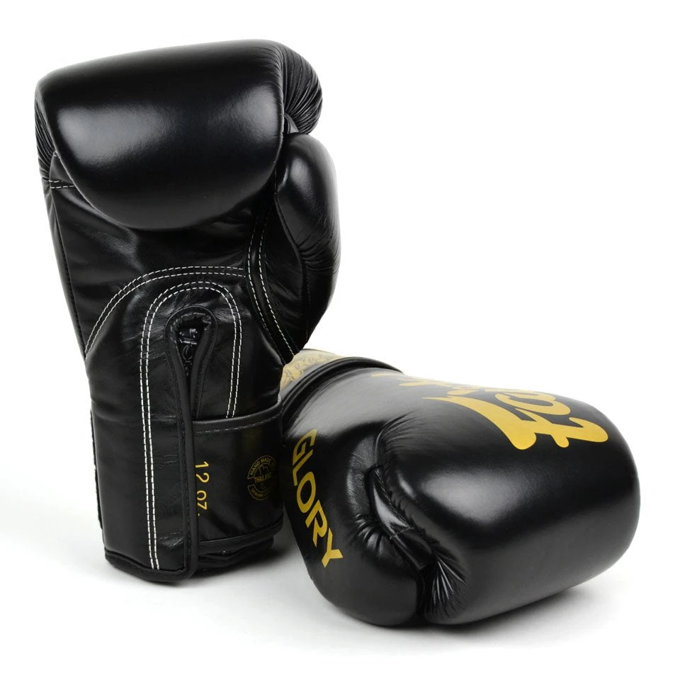 Fairtex X Glory Velcro Boxing Gloves - Black 7 Fairtex X Glory Velcro Boxing Gloves - Black - Image 5