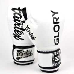 Fairtex X Glory Velcro Boxing Gloves - White -BOXING GLOVES Shop fairtex x glory velcro boxing gloves white 755349