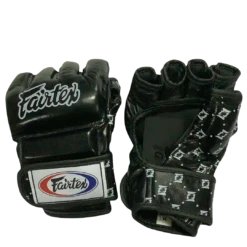 MUAY THAI MMA GLOVES FAIRTEX SPLIT KNUCKLES FGV17 - BLACK