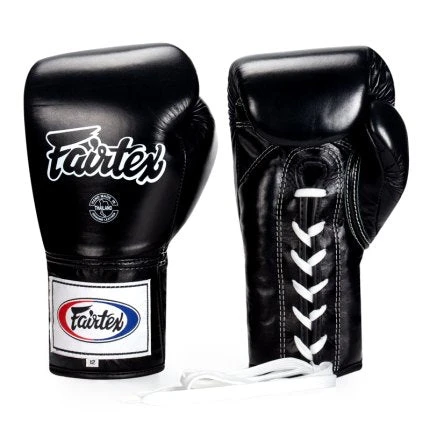 MUAY THAI BOXING GLOVES LACE-UP COMPETITION FAIRTEX GLOVES - BGL6 BLACK 4 MUAY THAI BOXING GLOVES LACE-UP COMPETITION FAIRTEX GLOVES - BGL6 BLACK - Image 2