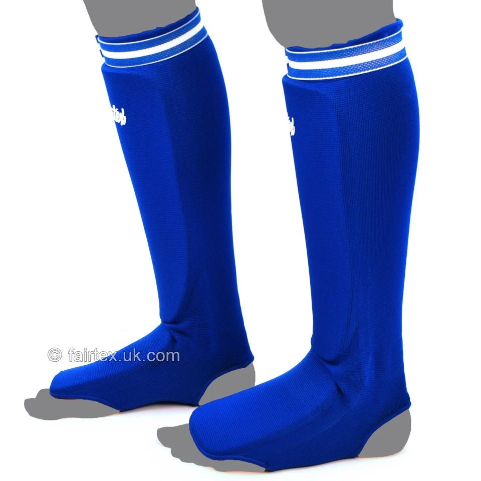 SPE1 Fairtex Blue Elastic Competition Shin Pads 5 SPE1 Fairtex Blue Elastic Competition Shin Pads - Image 3