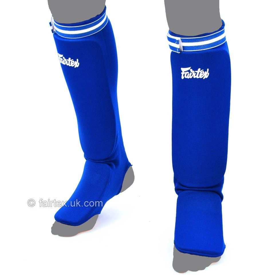 SPE1 Fairtex Blue Elastic Competition Shin Pads 4 SPE1 Fairtex Blue Elastic Competition Shin Pads - Image 2