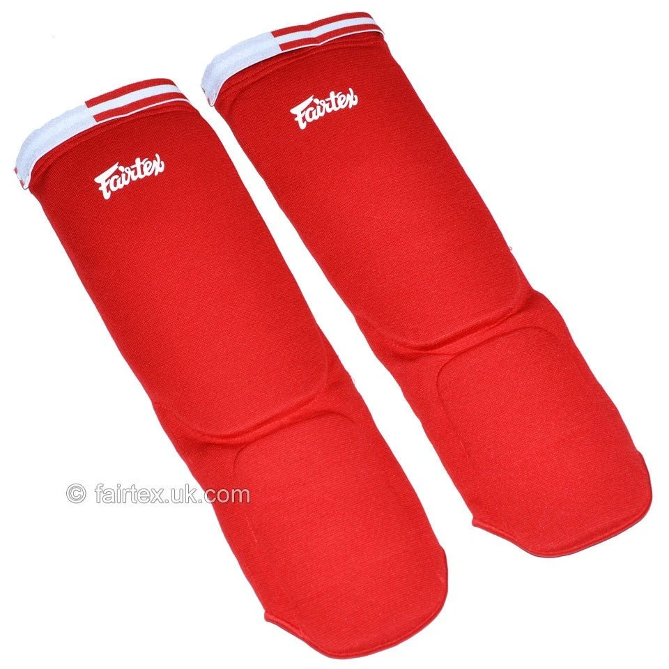 SPE1 Fairtex Red Elastic Competition Shin Pads 7 SPE1 Fairtex Red Elastic Competition Shin Pads - Image 5