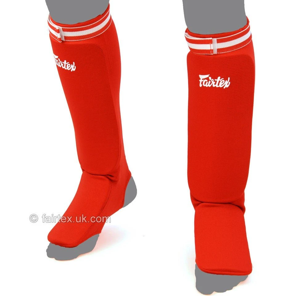 SPE1 Fairtex Red Elastic Competition Shin Pads 4 SPE1 Fairtex Red Elastic Competition Shin Pads - Image 2