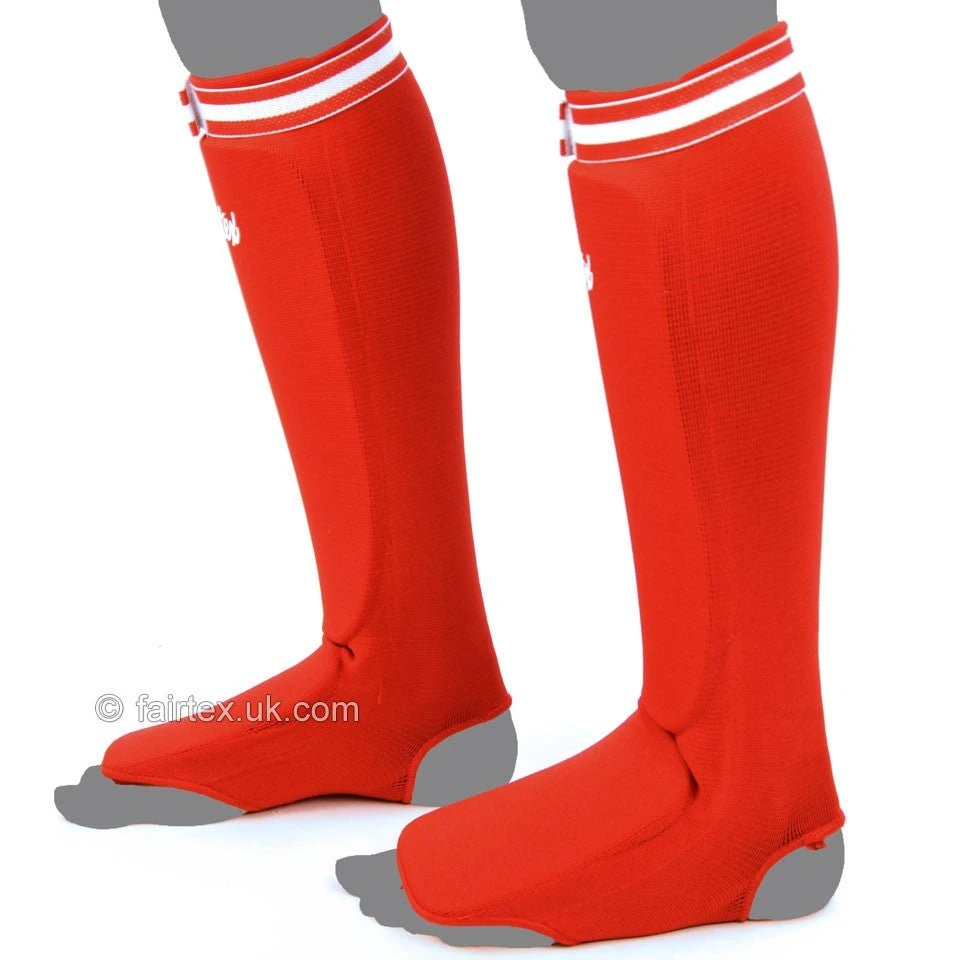 SPE1 Fairtex Red Elastic Competition Shin Pads 5 SPE1 Fairtex Red Elastic Competition Shin Pads - Image 3