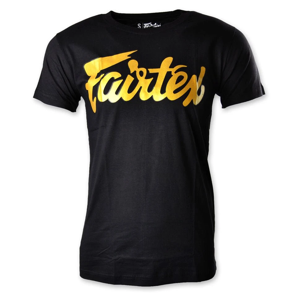TST177 Fairtex Fight Team Black-Gold T-Shirt 3 TST177 Fairtex Fight Team Black-Gold T-Shirt